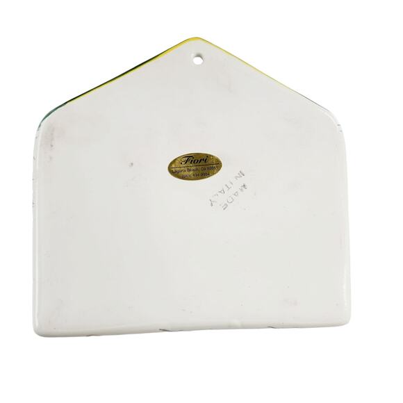 Fiori Italy Wall Envelope Mail Holder Collectible Fruit & Vines Italian Pottery - Picture 6 of 6